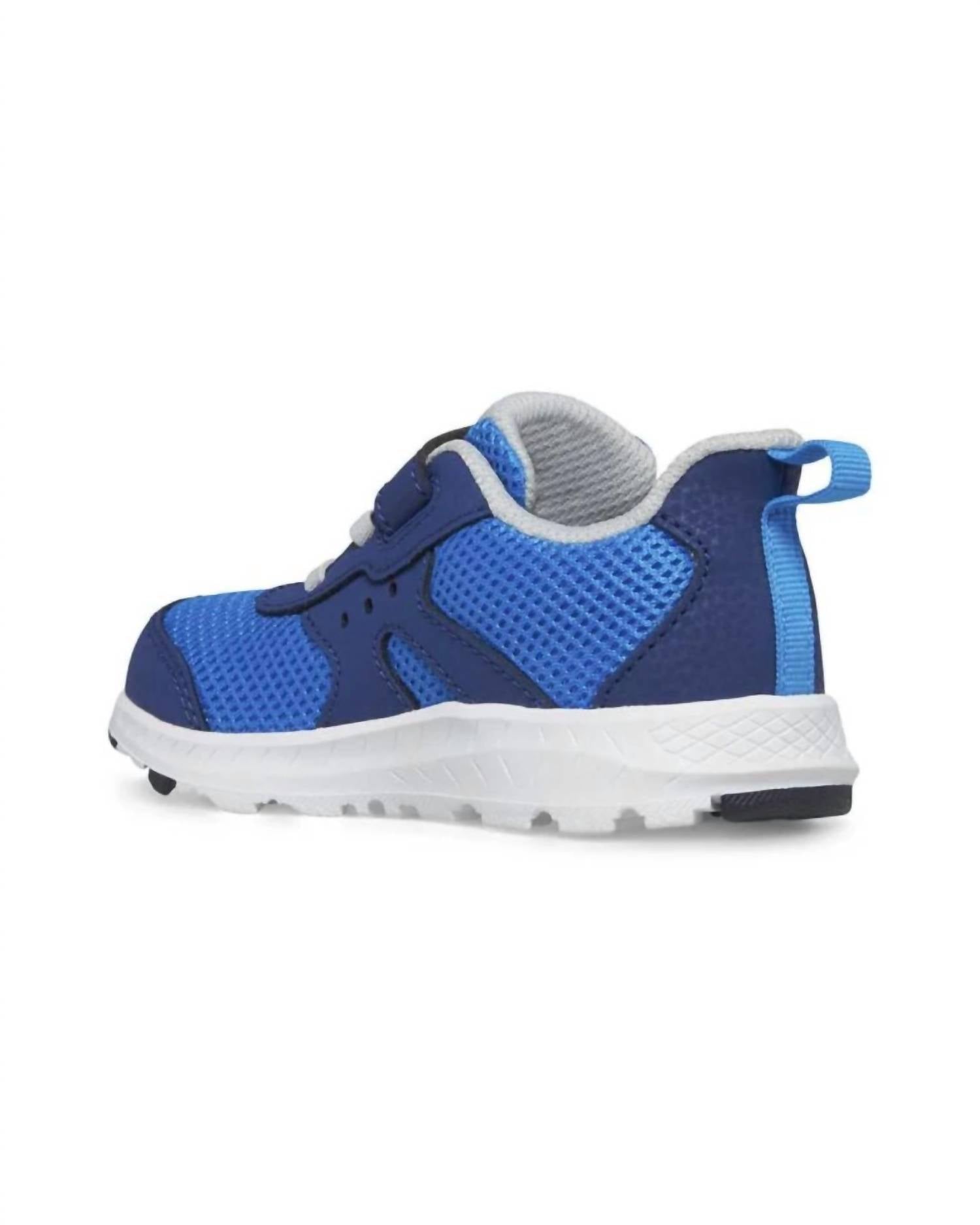 SAUCONY Kid's Ride Sneaker in blue silver - kids' sneaker - detail view