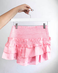 Day + Moon - Smocked Waist Ruffle Mini Skirt