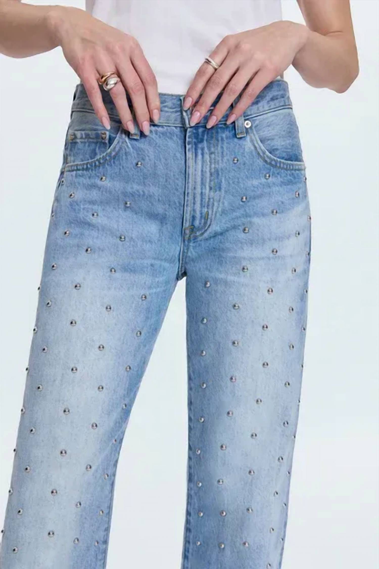 PISTOLA Lexi Mid Rise Bowed Straight Leg Jeans in aries 1 - women's jeans - alternate view