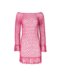 Soah - Women's Violet Crochet Mini Dress