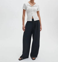 Rag & Bone - Knit Strp Button Tee