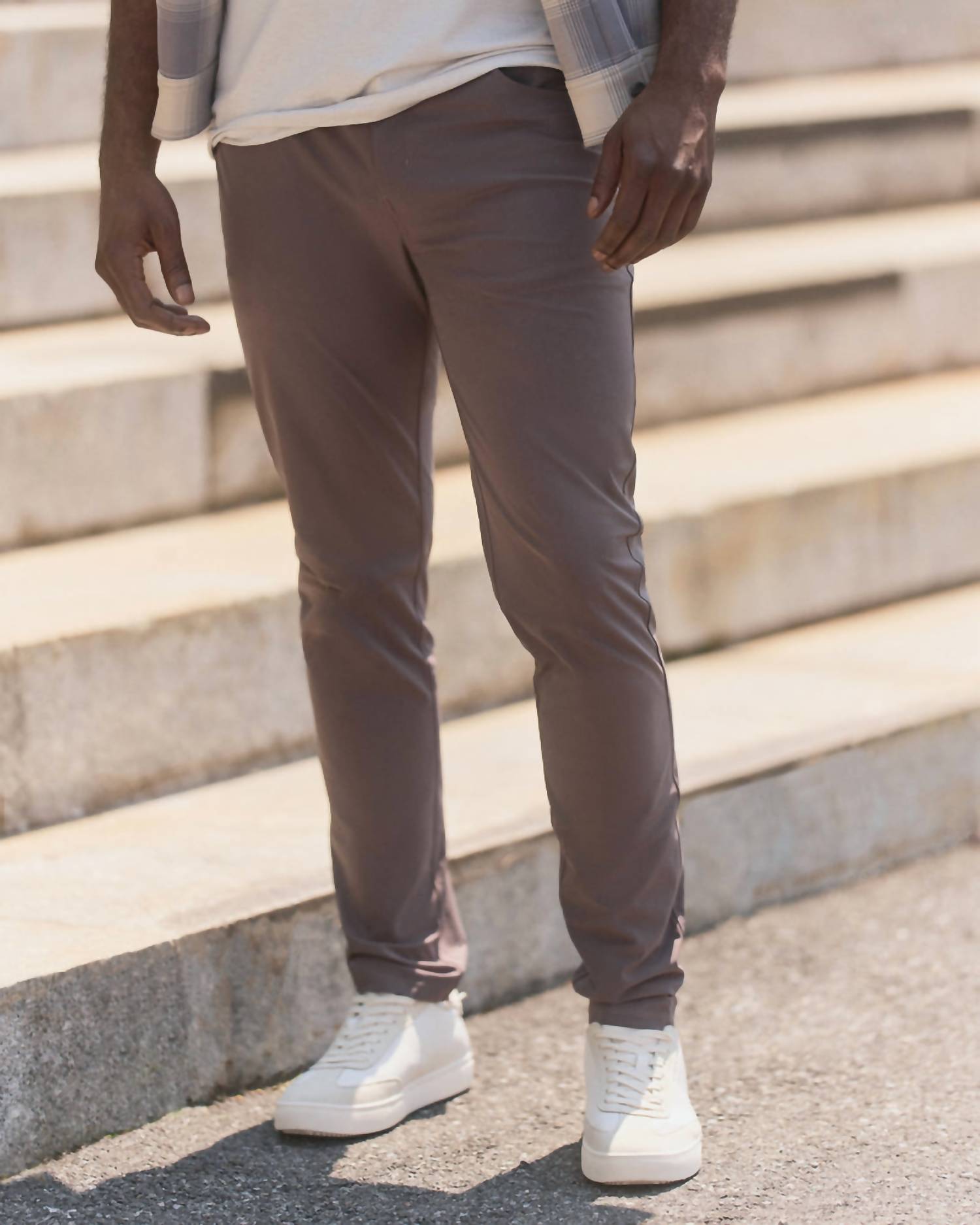 Vuori Meta Athletic Slim Fit Pant in warm grey - men's pants - view 5