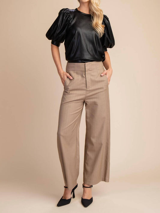 Glam - High Waist Side Pocket Stripe Pants