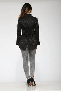 Orchid Bloom - Brocade Ruffle Detail Jacket