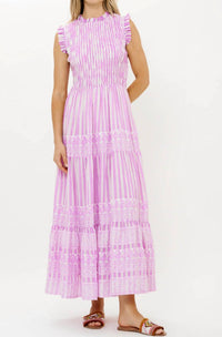 Oliphant - Sleeveless Smocked Maxi Dress
