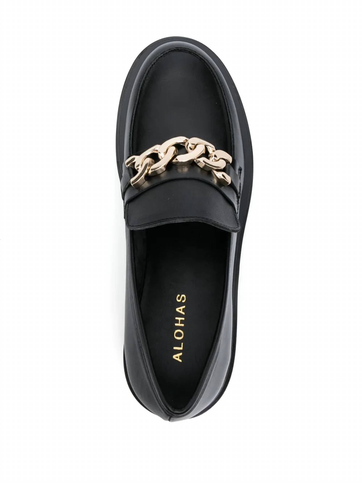 ALOHAS Women's Track Leather Loafers in black - women's flats - view 4