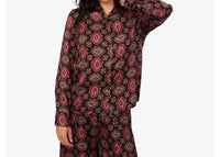 M Made In Italy - Printed V-neck Button Down Shirt