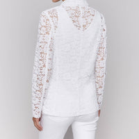 Charlie B - Lace Long Sleeve Blazer With Welt Pockets