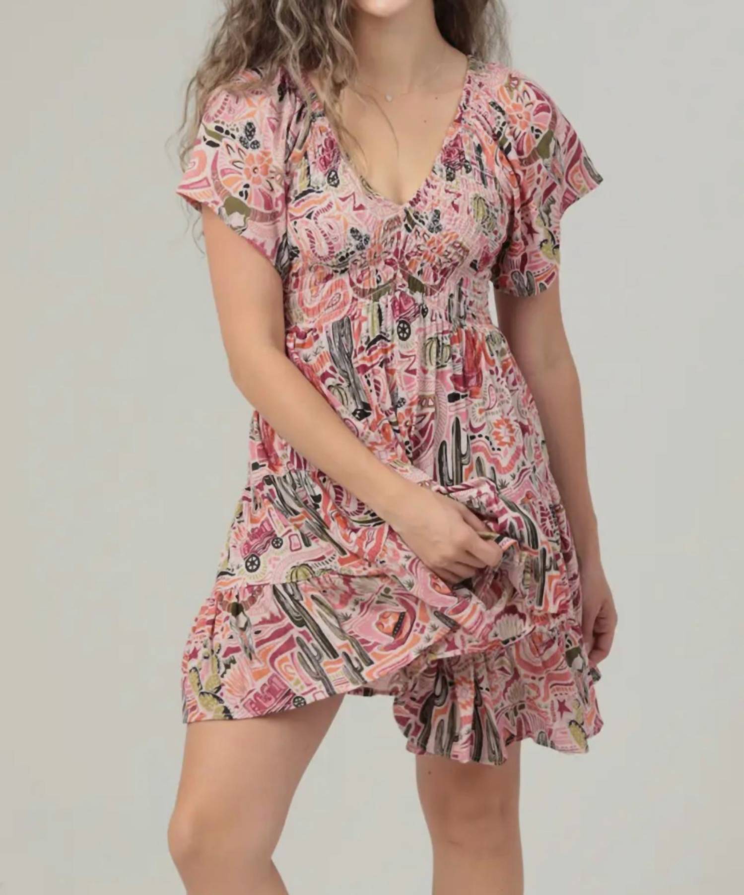 Angie - Ophelia Short Sleeve Smocked Doice Dress