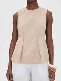 Vince - Crew Neck Paneled Top