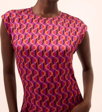 Misa Los Angeles Lydia Dress in geo sixty satin - women's dress - alternate view