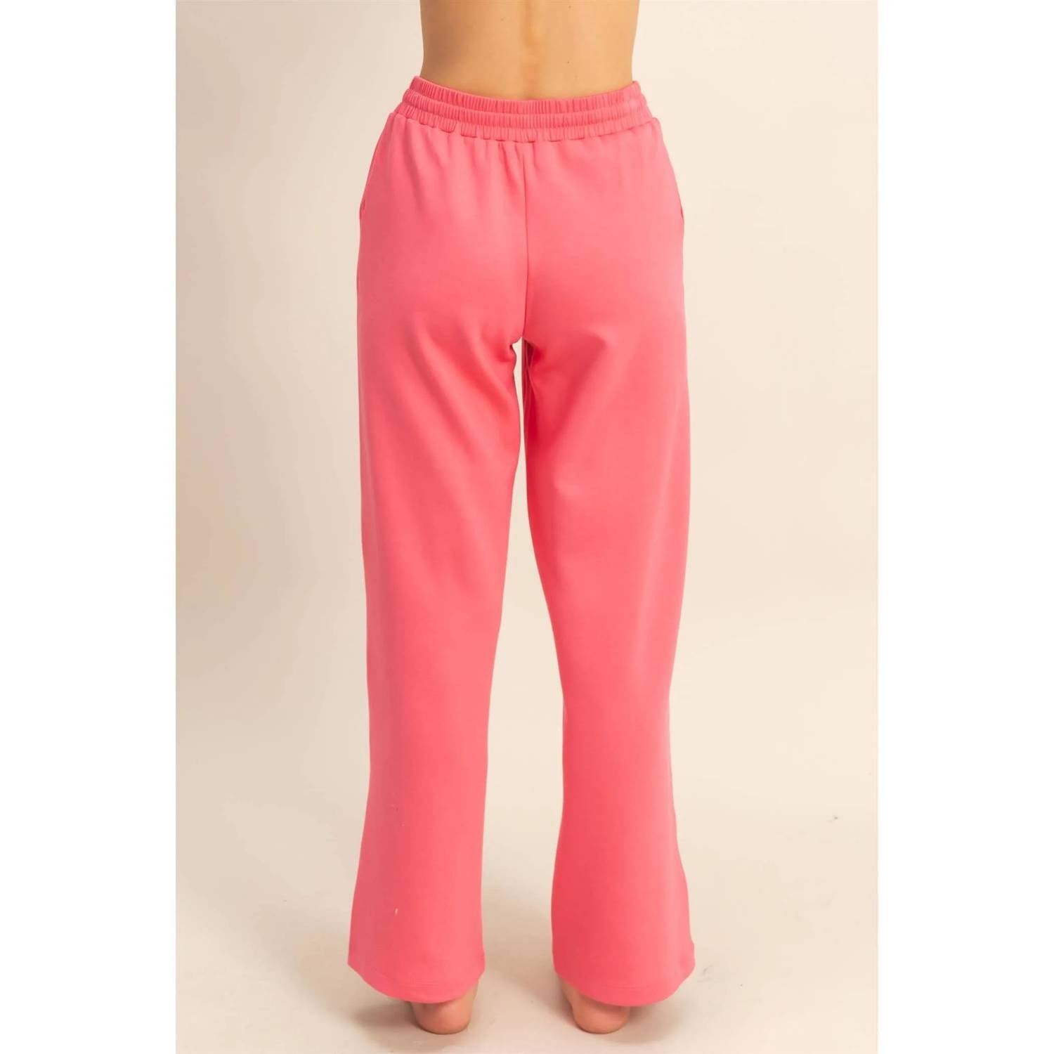 Double Zero - Double Knit High-waist Wide-leg Drawstring Sweatpants