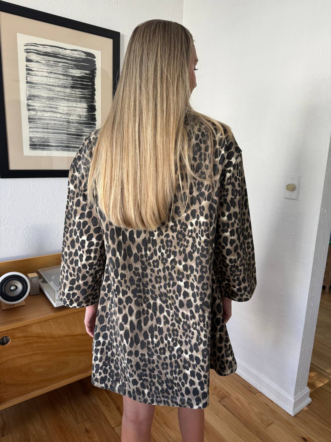 Frnch - Chardon Leopard Print Collared Shift Mini Dress