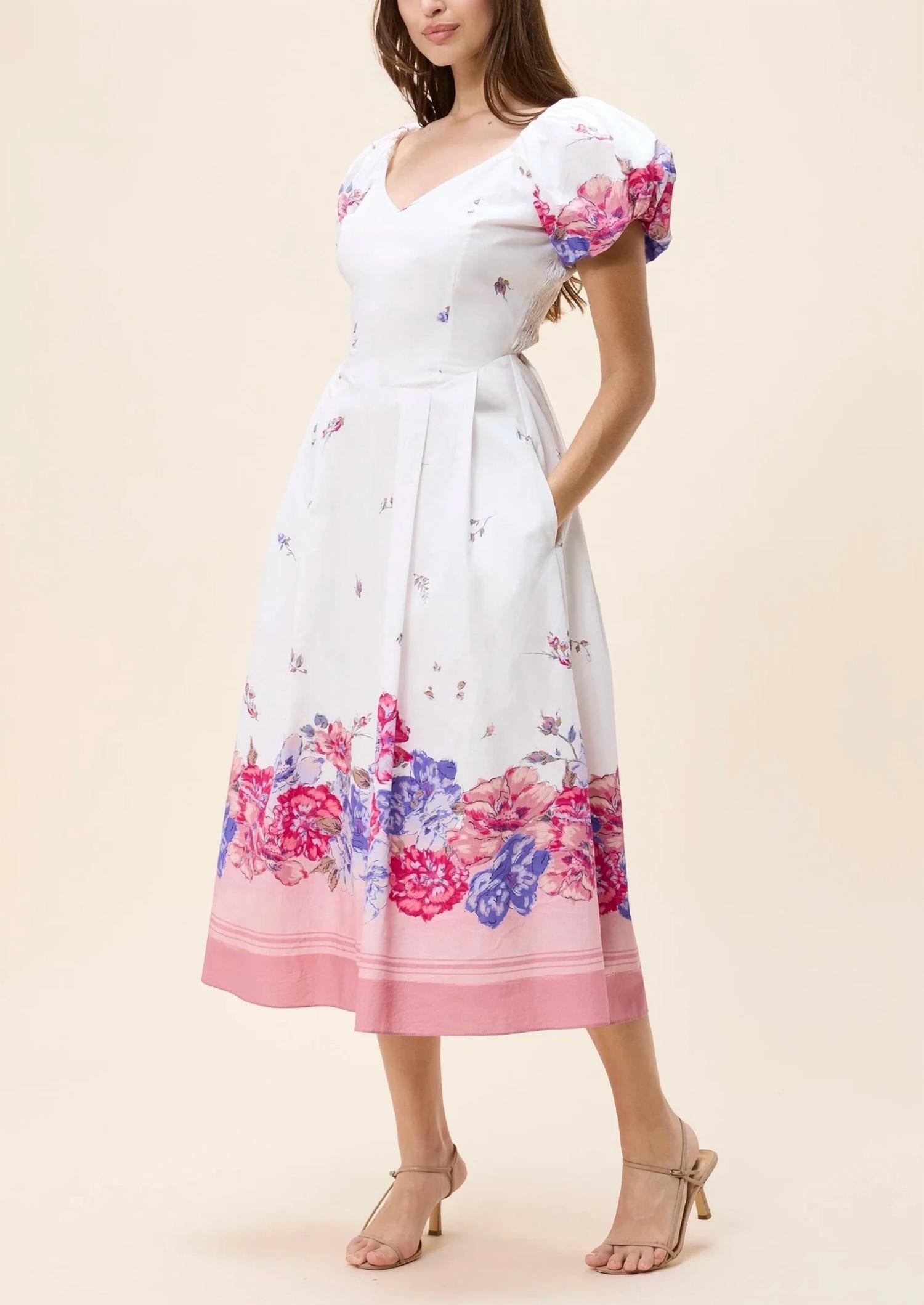 Cleobella Zaha Midi Ankle Dress in camellia - women's dress