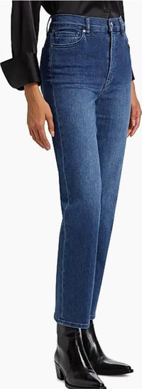 FRAME Le Sleek Straight Jeans in thunderstorm - women's jeans - detail view