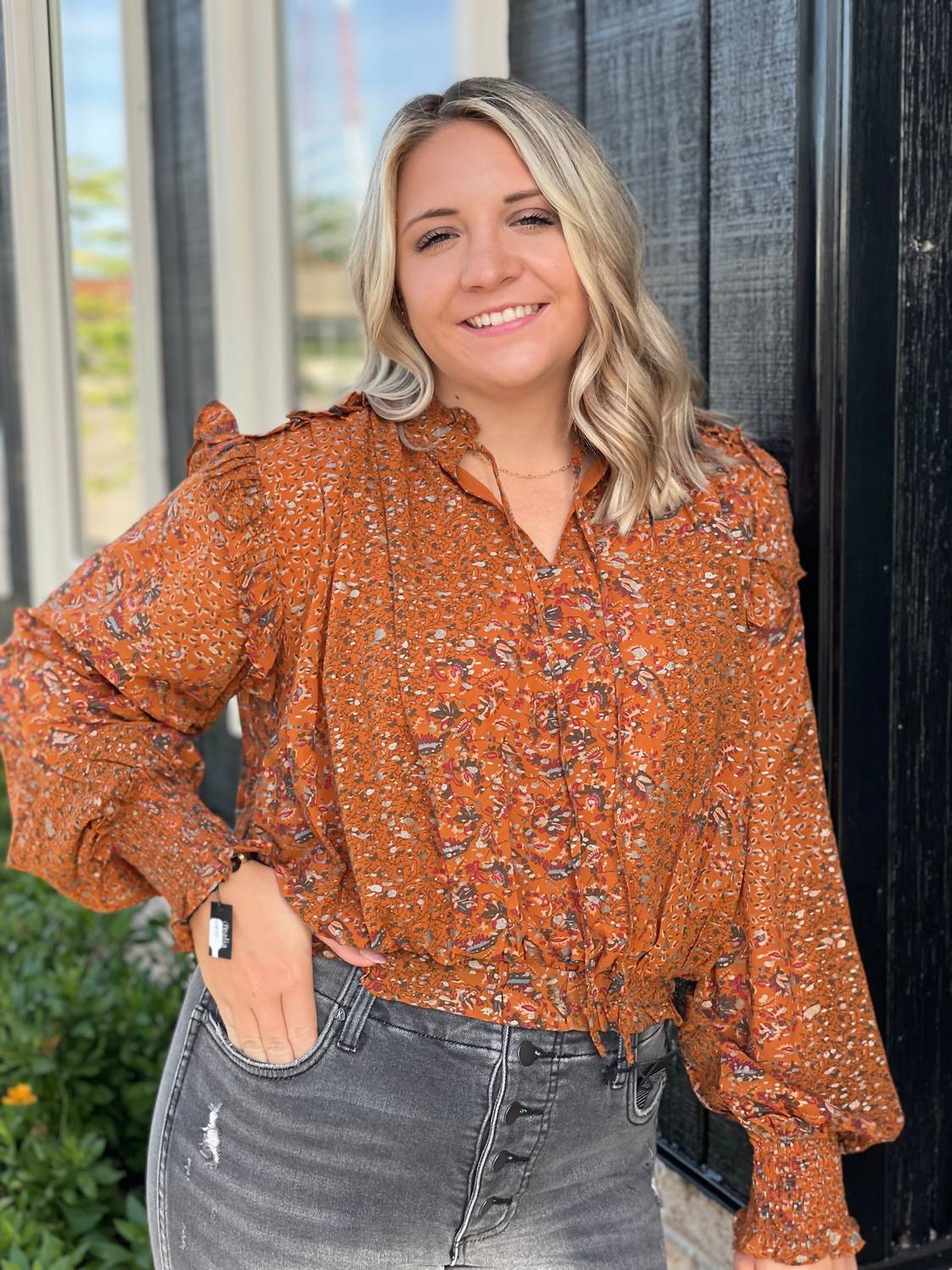 Elan - Paisley Print Blouse