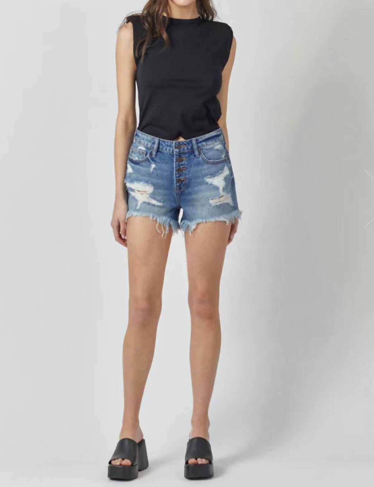 Hidden - Sofia Ultra Distressed Shorts