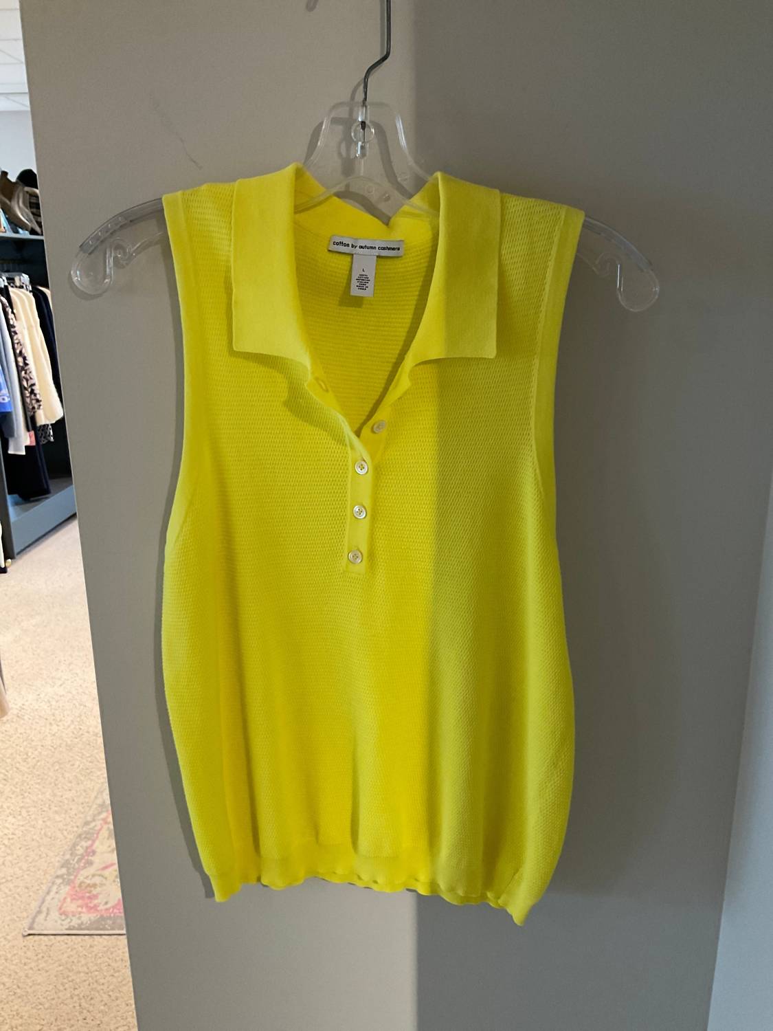 Autumn Cashmere - Women's Sleeveless Collar Neckline Tank