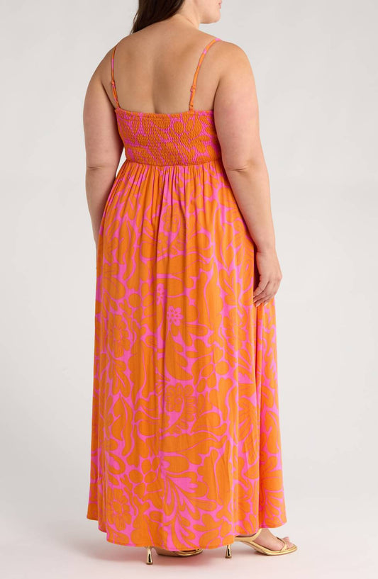 Sugarlips - Sunset Getaway Smocked Maxi Dress - Plus