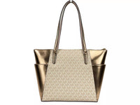 Michael Kors - Women's Charlotte Leather Top Zip Tote Bag Purse Large