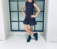 Little Olin - Girls' Tweed Sleeveless Ruffle Dress