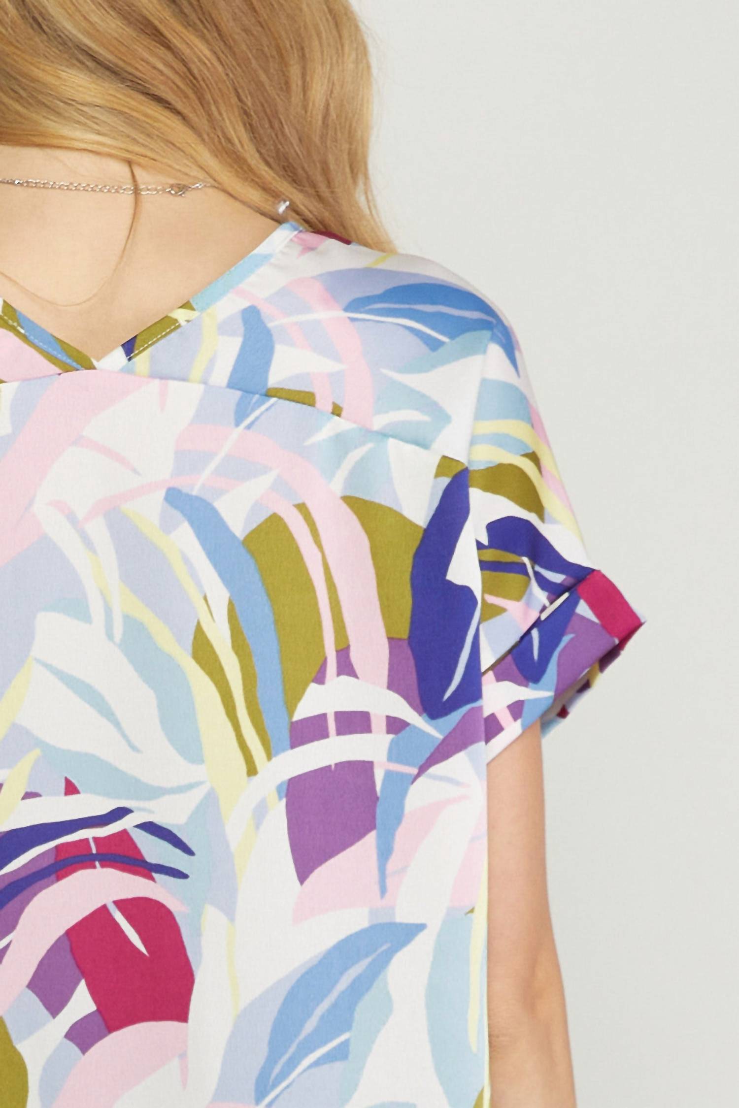 Entro - Abstract Double V-Neck Top