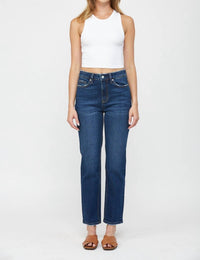 Mica Denim - Monfil Super High Wedge Straight Leg Jeans