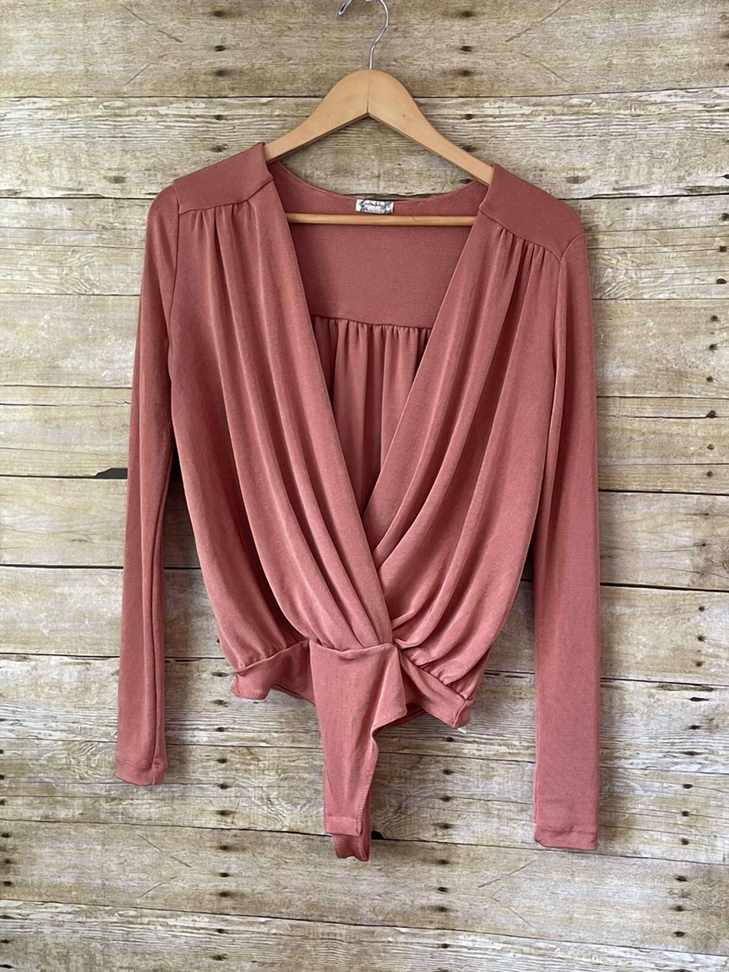 Free People - Turnt Long Sleeve V-neck Bodysuit