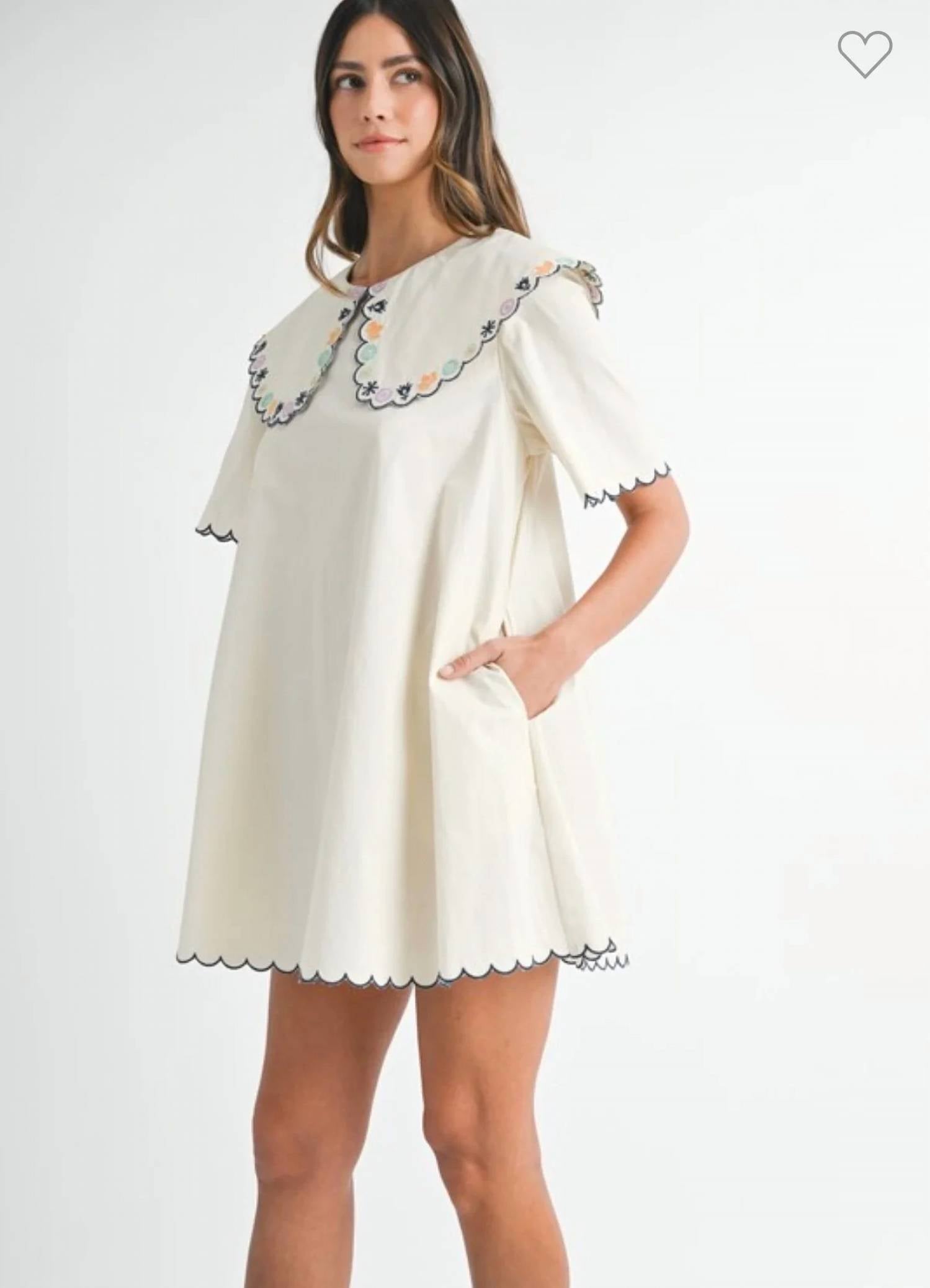 Mable - Peter Pan Collar Mini Dress