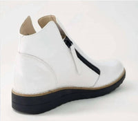 Django & Juliette Women's Ohmy Leather Sneaker in white black sole patent leather - women's sneaker - alternate view