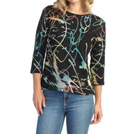 Jess & Jane - Rhapsody Printed Cotton Top - Plus