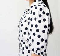 Joseph Ribkoff - Polka Dot Puff Sleeves Shirt Dress