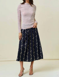 Doe And Rae - Semi Sheer Mock Neck Top