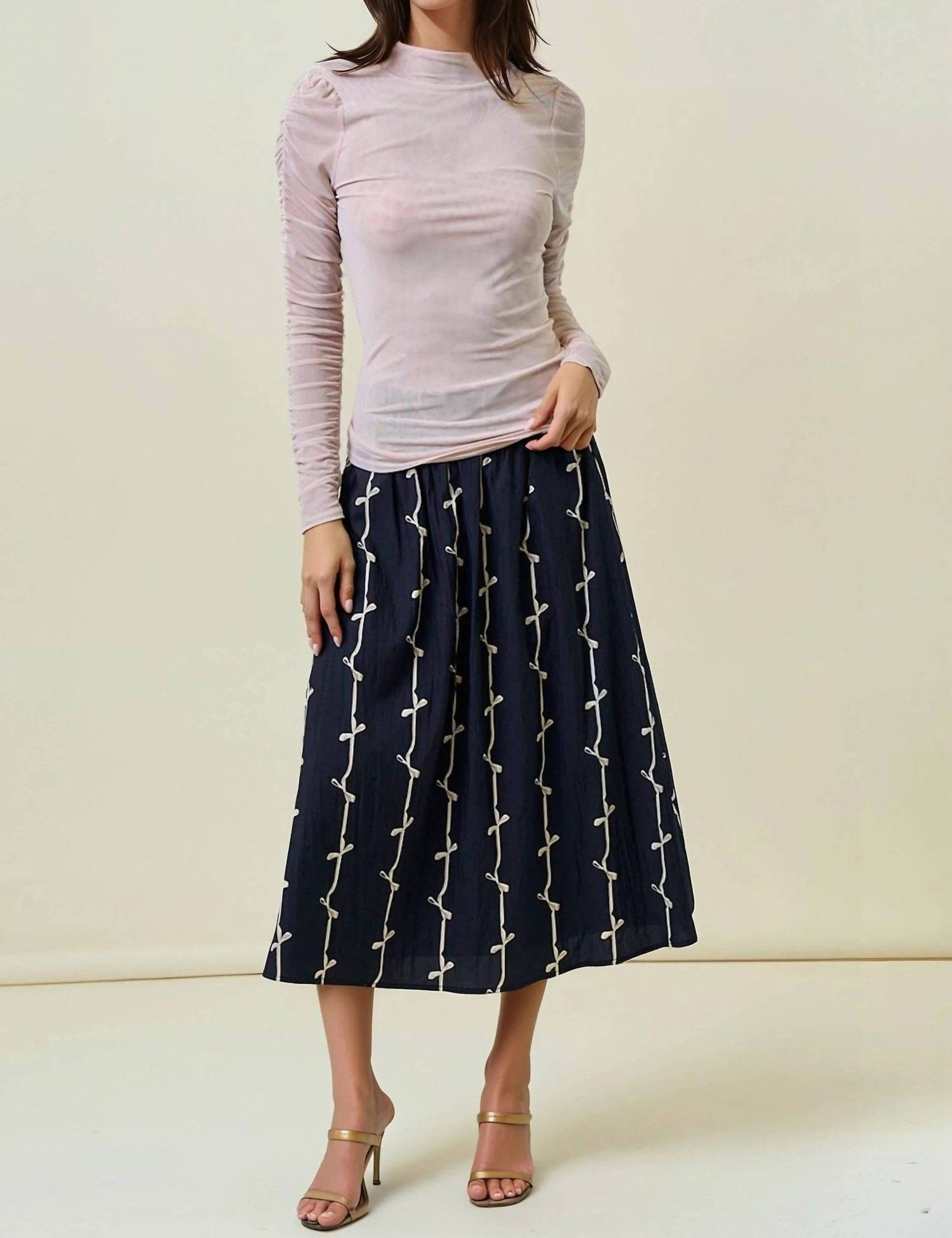 Doe And Rae - Semi Sheer Mock Neck Top