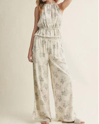 MIOU MUSE Wide Leg Palazzo Pants in grey print - women's pants - view 5