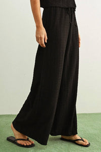 Miou Muse - Textured Wide-leg Pant