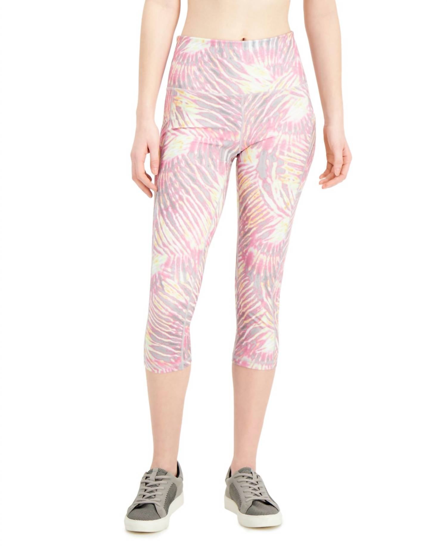 Ideology - Women's Tropical-print Pocket Cropped Leggings