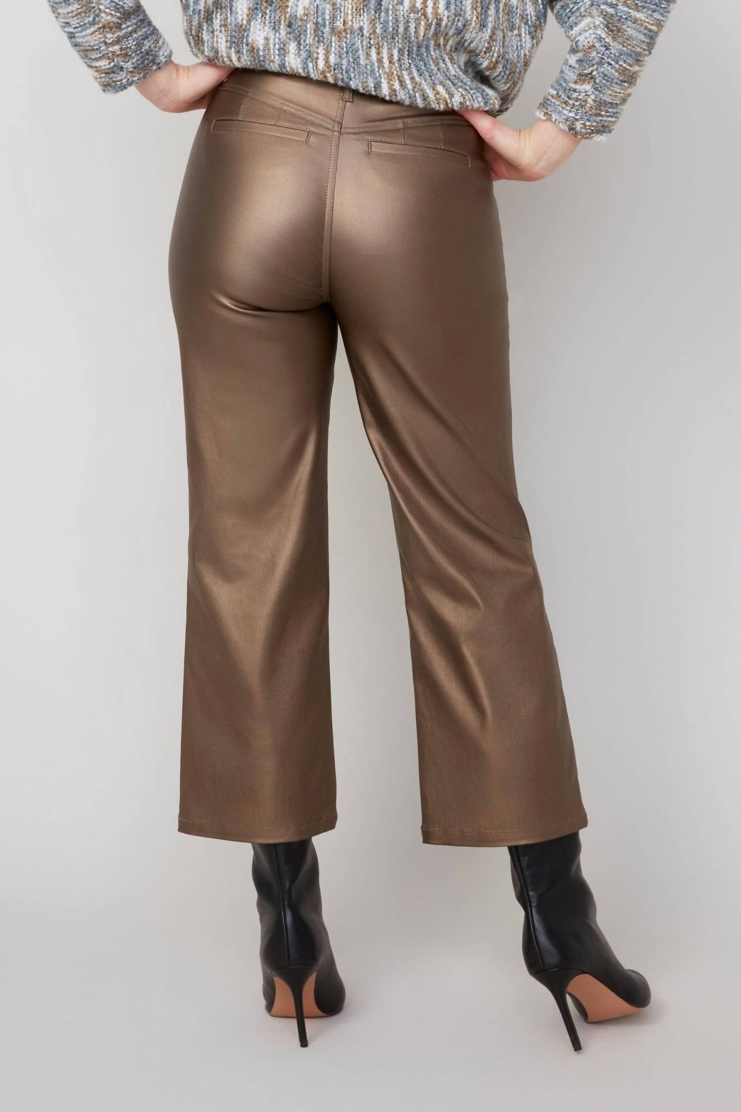 Renuar - Metallic Cropped Wide Leg Pants