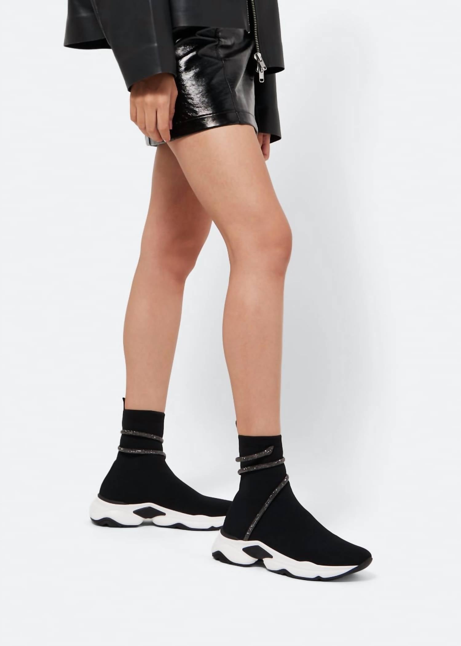 Rene Caovilla - Women's Cleo Crystal Wrap Sock Sneakers