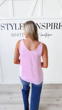 Naked Zebra - Ellie V-neck Tank With Accent Straps