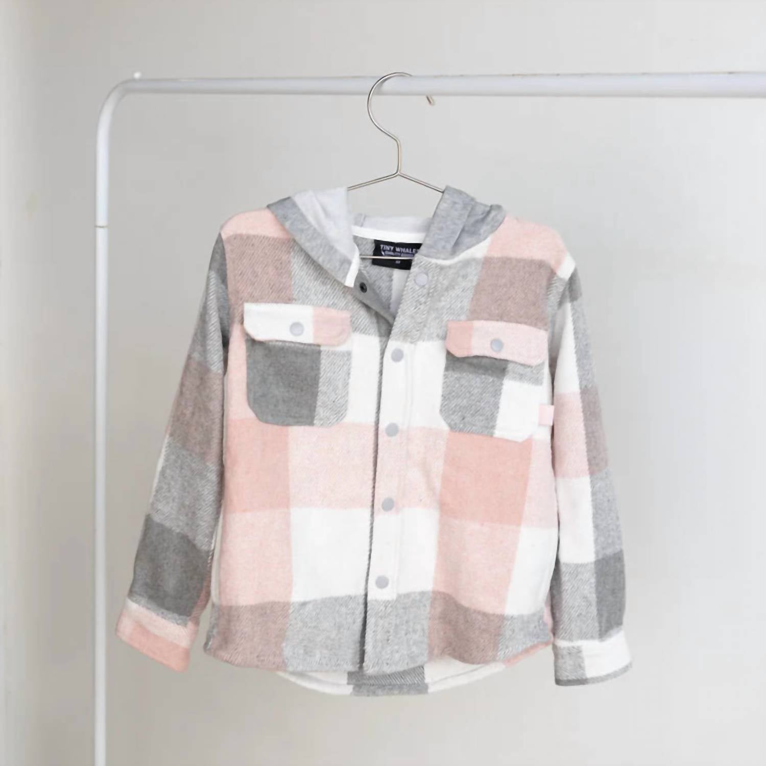 Tiny Whales - Girls' Coastline Hooded Flannel Jacket