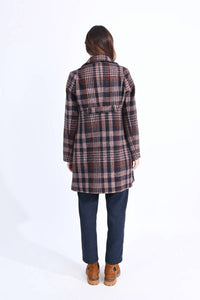 Plaid Pattern Woven Coat