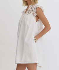 Entro - Striped Eyelet Dress