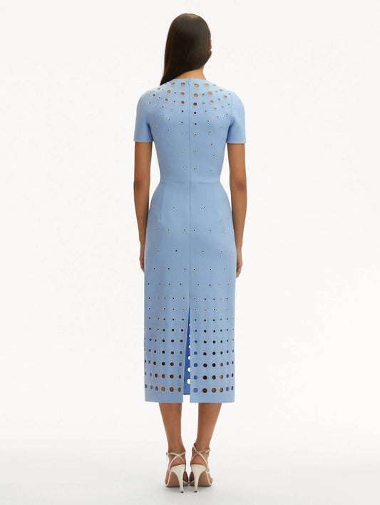 Oscar De La Renta - Pearl Eyelet Embroidered Dress