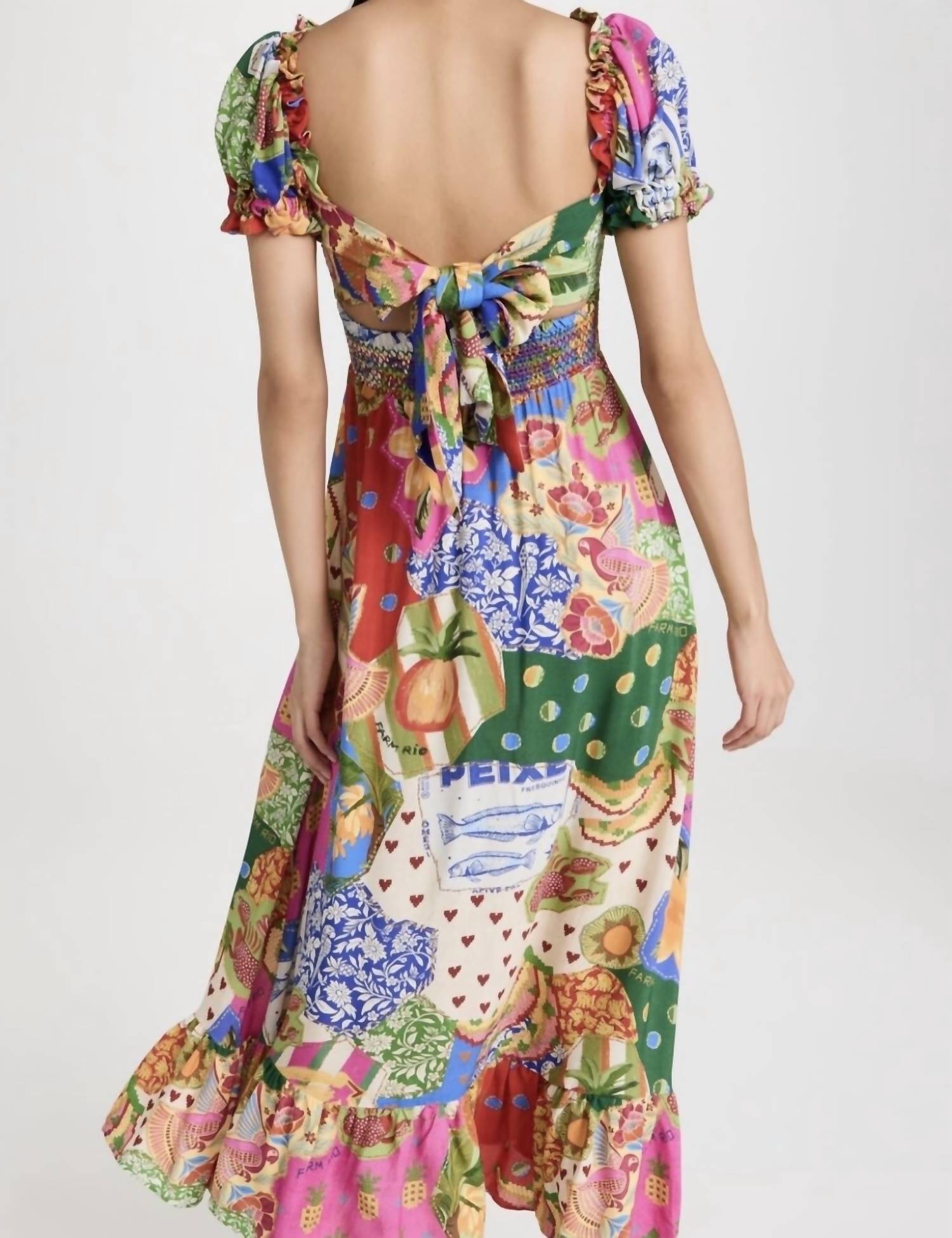 FARM RIO Sunny Mix Midi Dress in multi - women's dress - view 4
