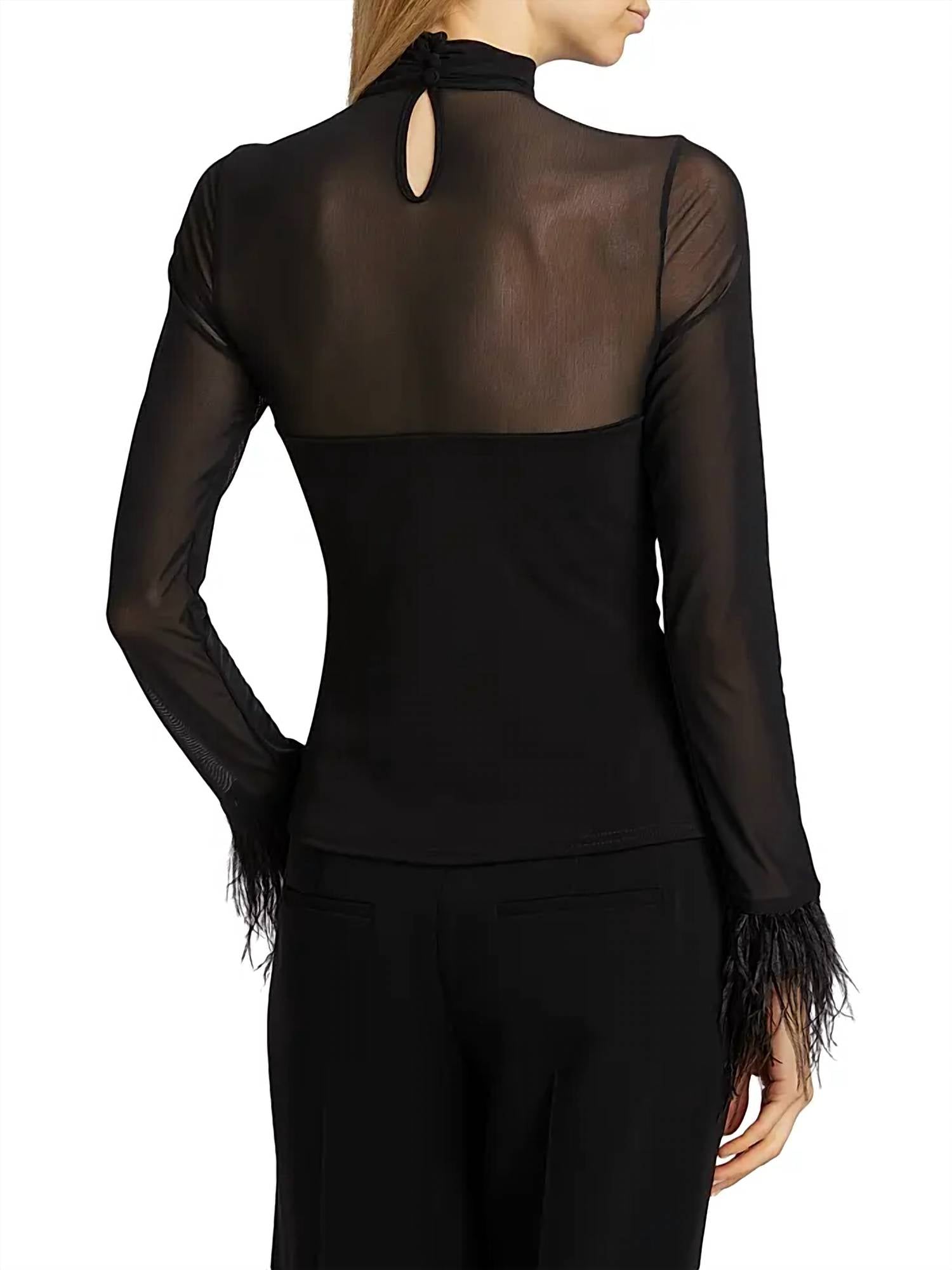 Cinq A Sept - Feather Trim Shantel Top