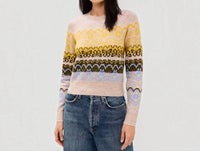 Cinq A Sept - Lace Fair Isle Pullover Sweater