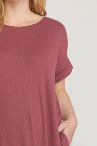 Entro - Ribbed Pocket Midi Dress