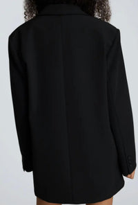 KENNETH COLE Oversize Luxe Twill Jacket in black - women's jacket - alternate view