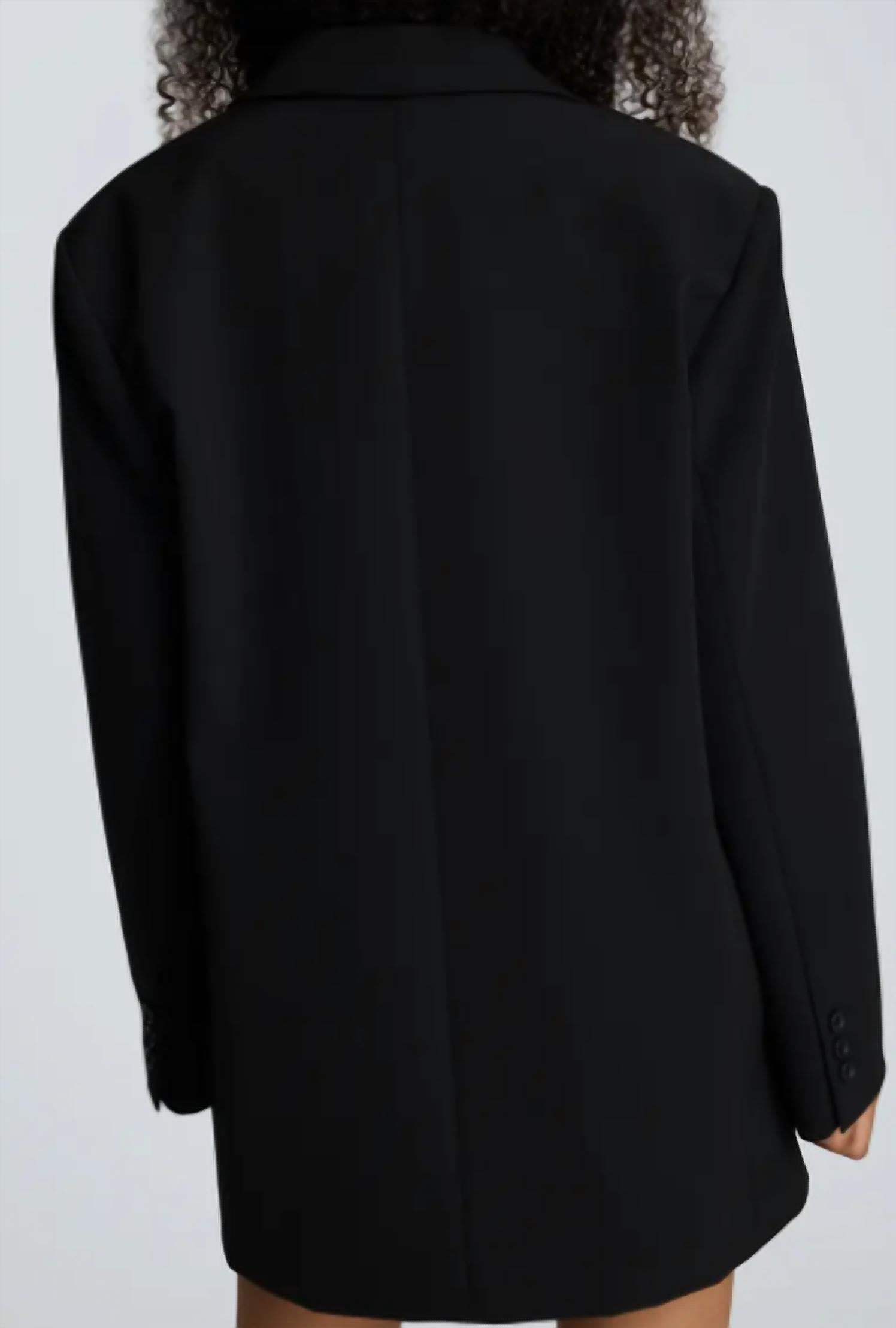 KENNETH COLE Oversize Luxe Twill Jacket in black - women's jacket - alternate view